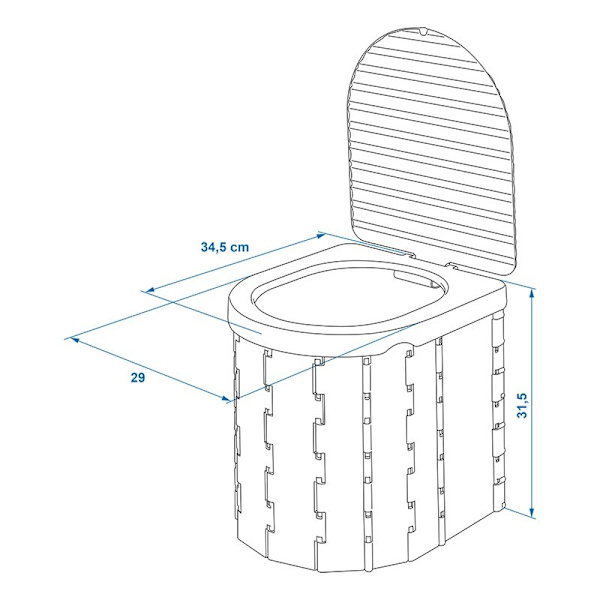 Taitettava retkeily-wc ​​kannella