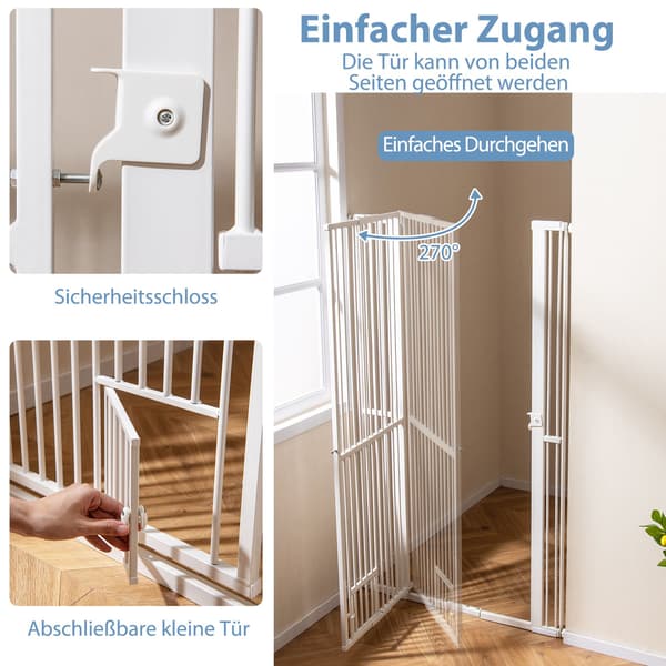 Extra hög husdjursgrind, metall, 77-104 cm bred, 171 cm hög