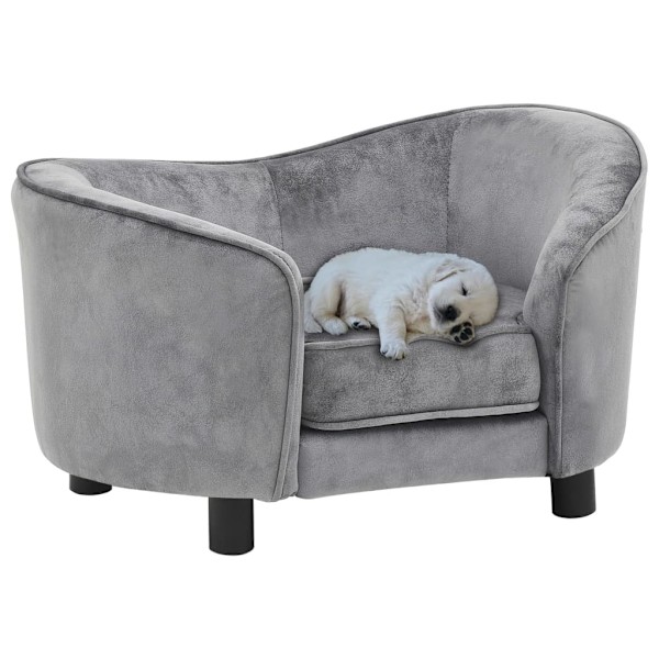 Divano per cani in peluche grigio 69x49x40 cm