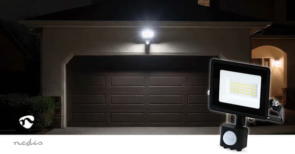 LED-strålkastare med rörelsesensor, 20W, 1620 lm, 4000K