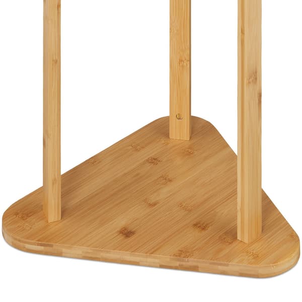 Bambuinen naulakko 9 koukulla ja 2 hyllyllä