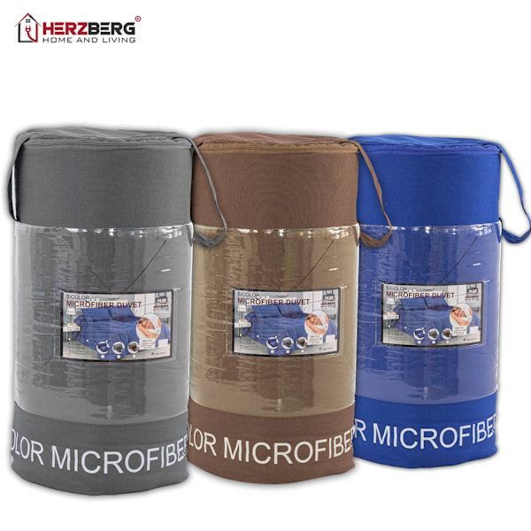 Herzberg HG-2420BCO: Bicolour Microfiber Täcke - 240x200cm Blå