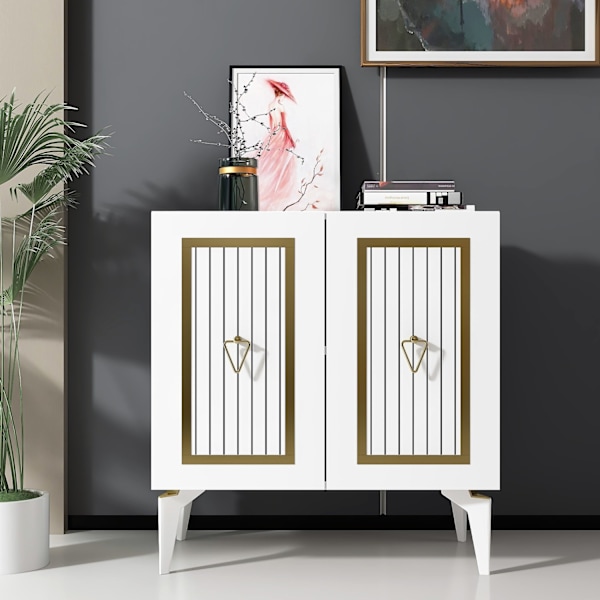Konsol Capri - Vit, Guld