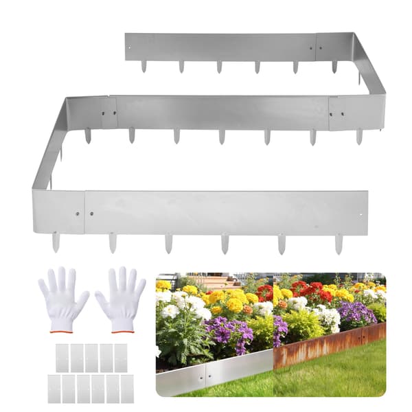 Cortenstålskantlist, 10-pack, 100 x 23 cm med kopplingar