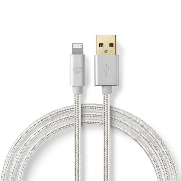 Lightning Kaapeli | USB 2.0 | Apple Lightning 8-Pin | USB-A Uros | 480 Mbps | Kullattu | 1.00 m | Pyöreä | Nailon / Punottu | Alumiini | Laatikko kann