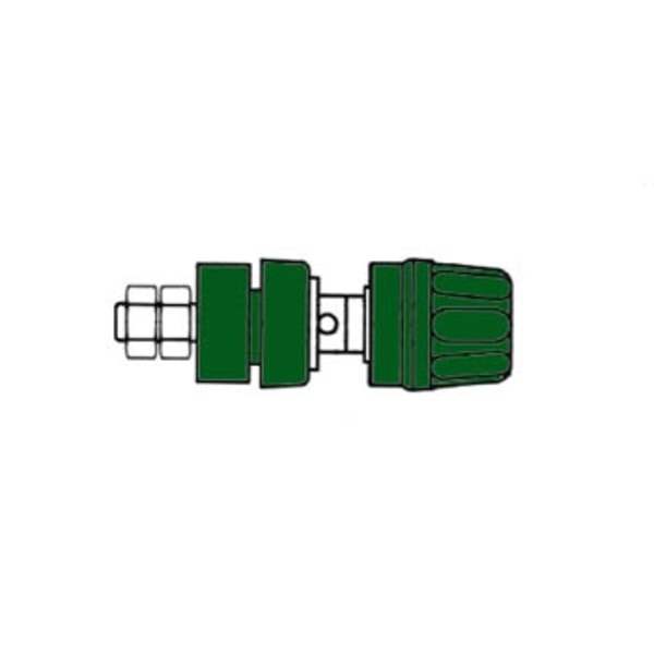Isolerad 4 mm sockel med klokant / grön (Pki 10A)