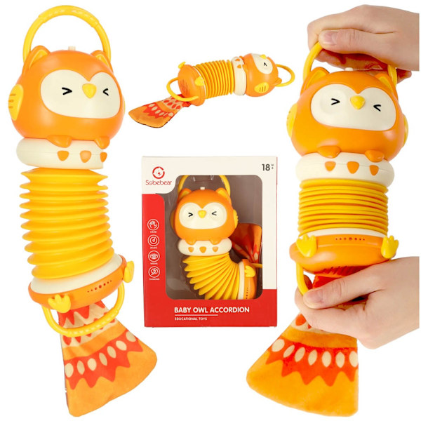 Harmoni harmonika til børn ugle orange