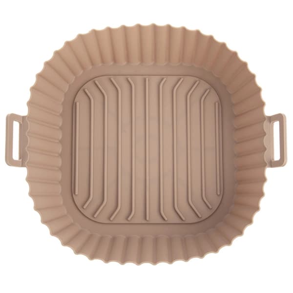 Silikonfoder till airfryer, återanvändbart, 22 cm, beige