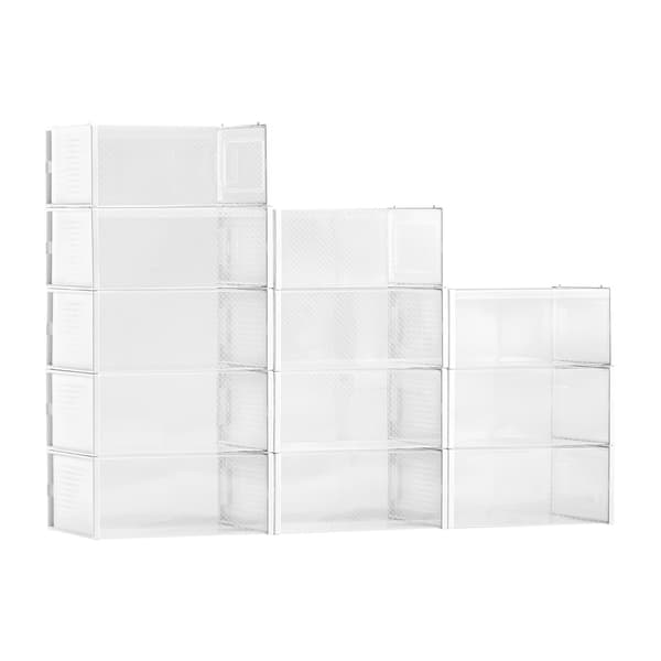 Skoförvaringslådor, stapelbara 12-pack, passar US 11