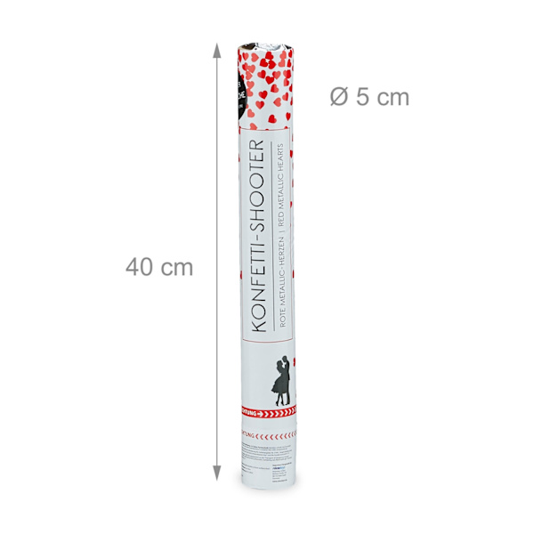 Konfettikanuuna 40 cm sydämet