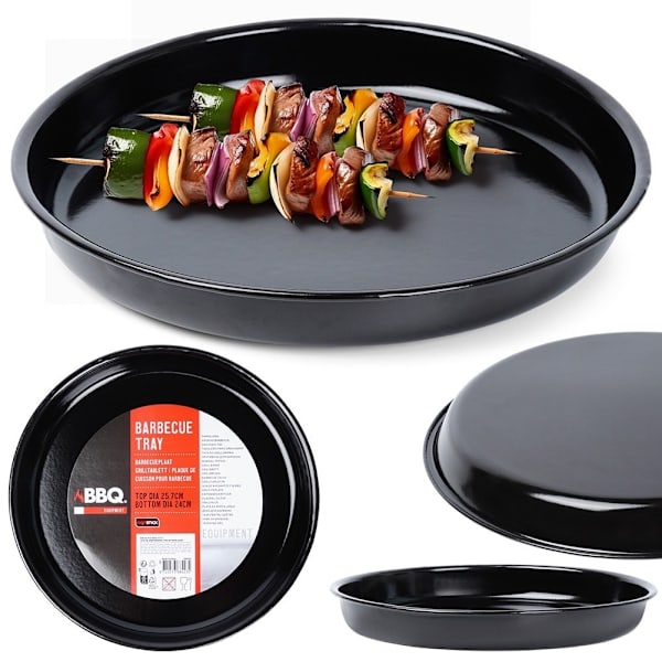 Pyöreä teräksinen grillilevy tarttumattomalla grillillä ja uunissa
