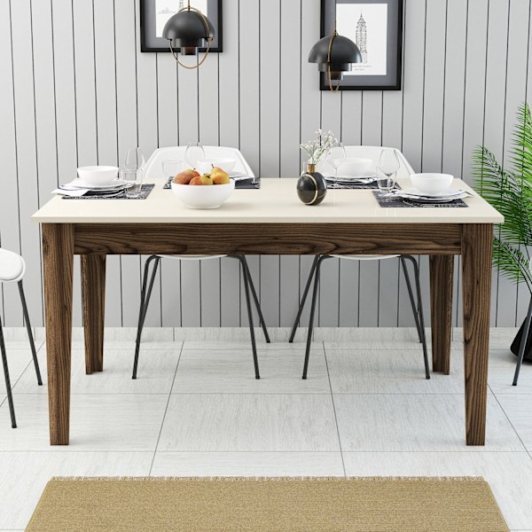Spisebord Milan 517 - Valnød, Creme
