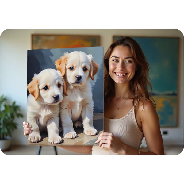 Maleri efter tal 40x50 cm Massido Puppies