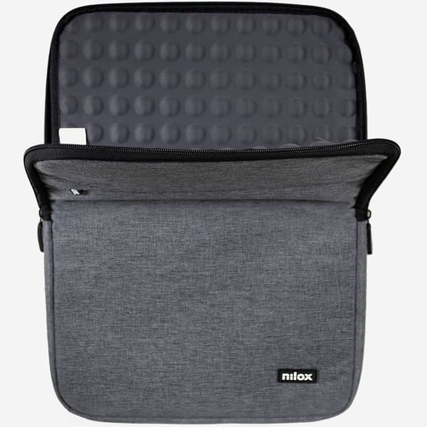 Laptopfodral 15,6" grå, vadderad med tillbehörsficka