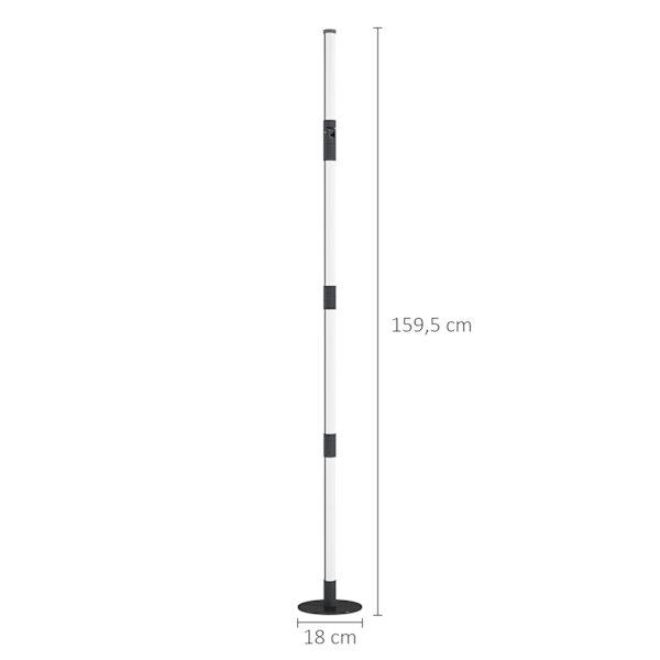 LED gulvlampe stue gulvlampe med fjernbetjening, app kontrol, dæmpbar gulvlampe med timer, musiksynkronisering, gulvlampe med scene modes, til sovevær