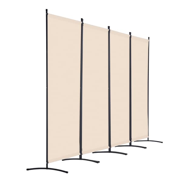 Rumsavdelare, vikbar skärm med 4 paneler, beige