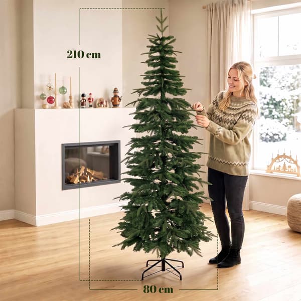 Kunstigt juletræ, 210 cm gran med hængslede grene
