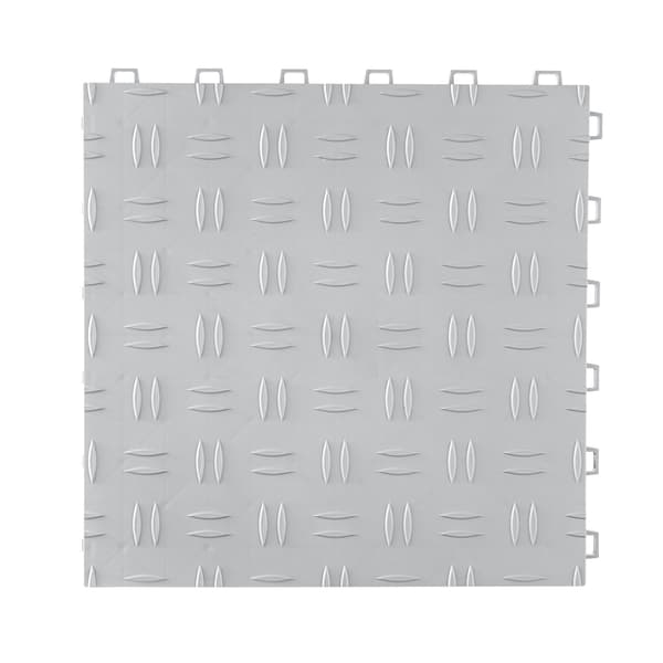 Sammanfogade garagegolvplattor, 12x12, 25-pack, silver