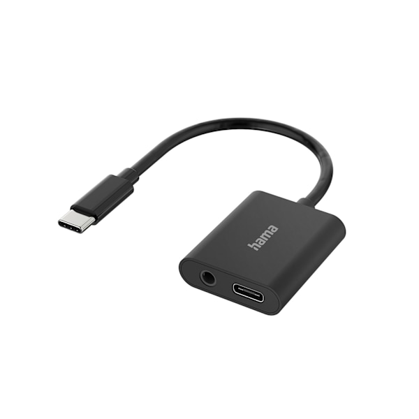 HAMA ljudadapter 2-i-1 USB-C till 3,5 mm uttag/USB-C-uttag