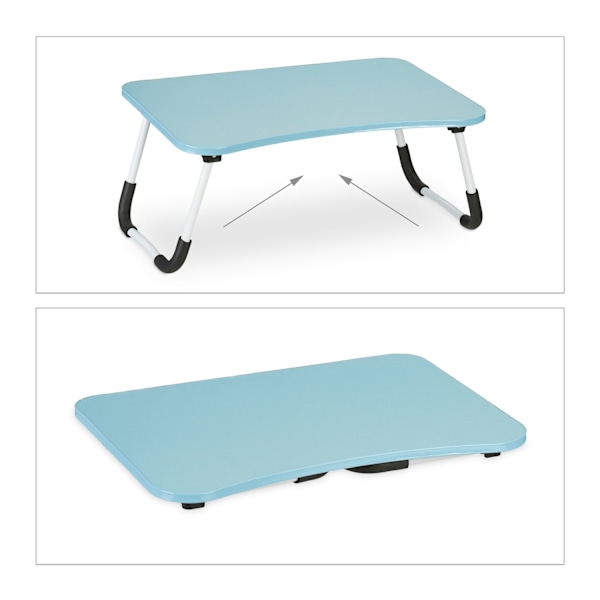 Lyseblåt bærbart bord