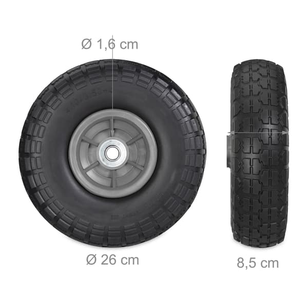 Set med 2 st PU-skottkärrdäck 4.1/3.5-4