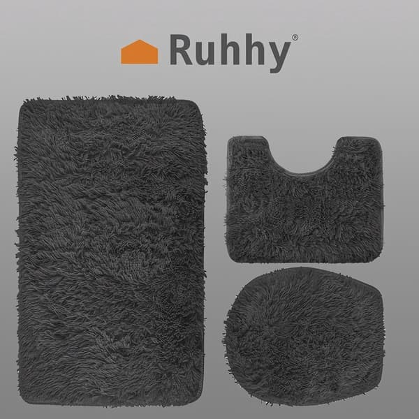 Badrumsmatta - set - grå Ruhhy 24353
