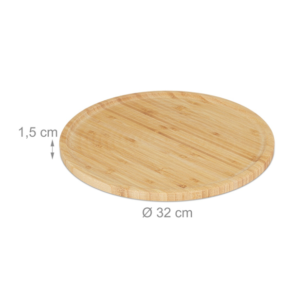 Bambus Pizza & Serveringsbrætter Sæt, 32 cm, 2-Pak