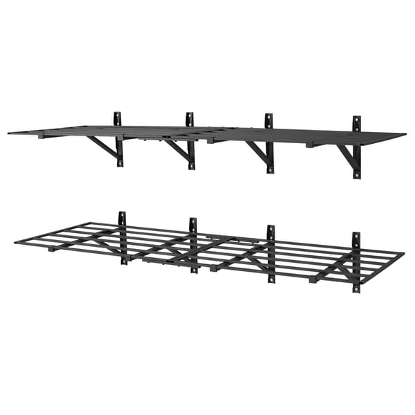 Väggmonterade garagehyllor, 2-våningar stål, 4-pack, 725 kg