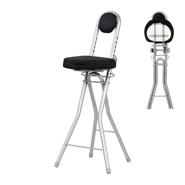 Ergonomisk justerbar ståskammel, sort/sølv