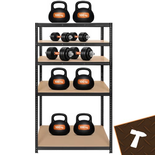 Opbevaringsreol - sort 180x100x60 Bigstreen