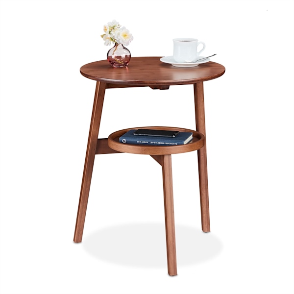 Rundt sidebord med 2 plan