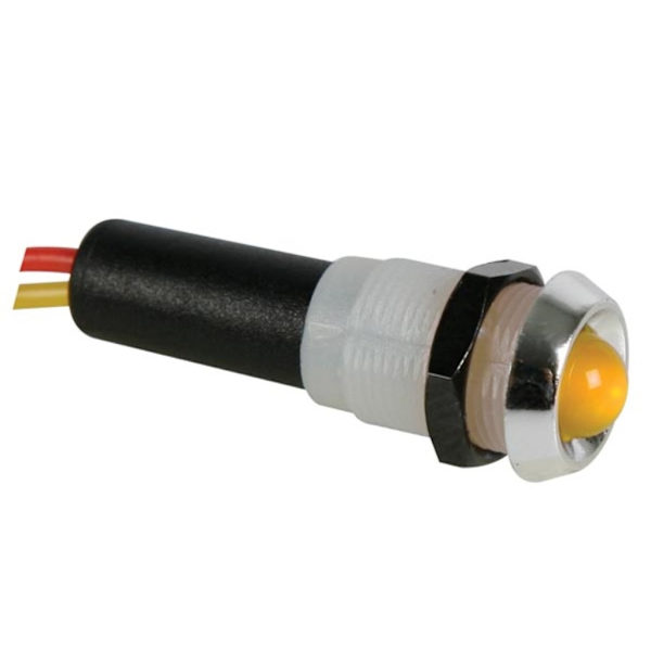 Led-lamppu 12V keltainen - kromikotelo