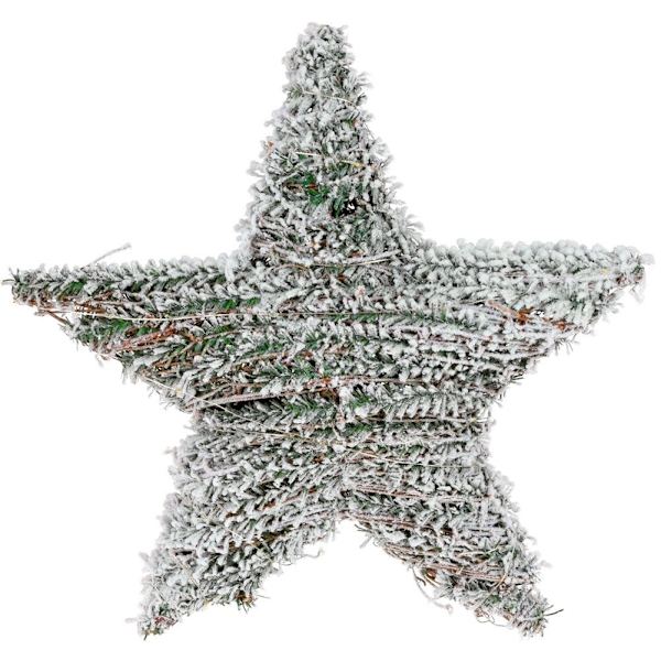 Julstjärna med 30 LED-lampor och snöeffekt