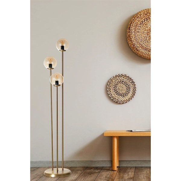Gulvlampe Judy 3 Lü Eskitme Bal Camlı Lambader