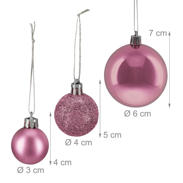Julgranskulor Set, 50 st, plastdekorationer