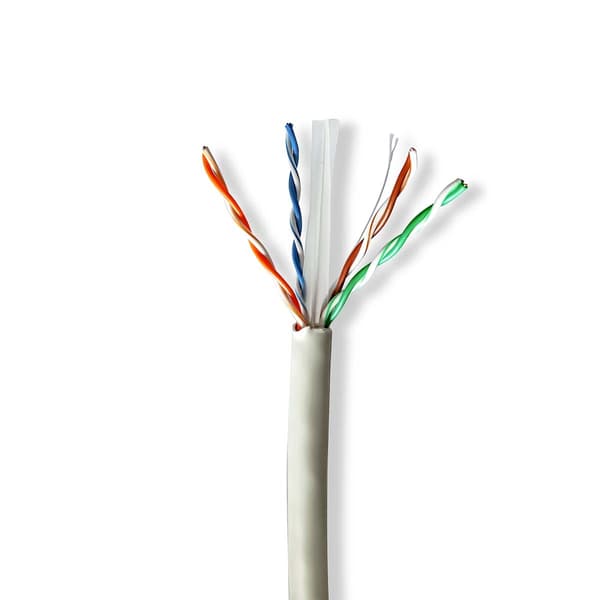 Netværkskabelrulle | CAT6 | Solid | U/UTP | Bar kobber | 305,0 m | Indendørs | runde | LSZH | Grå | Træk boks