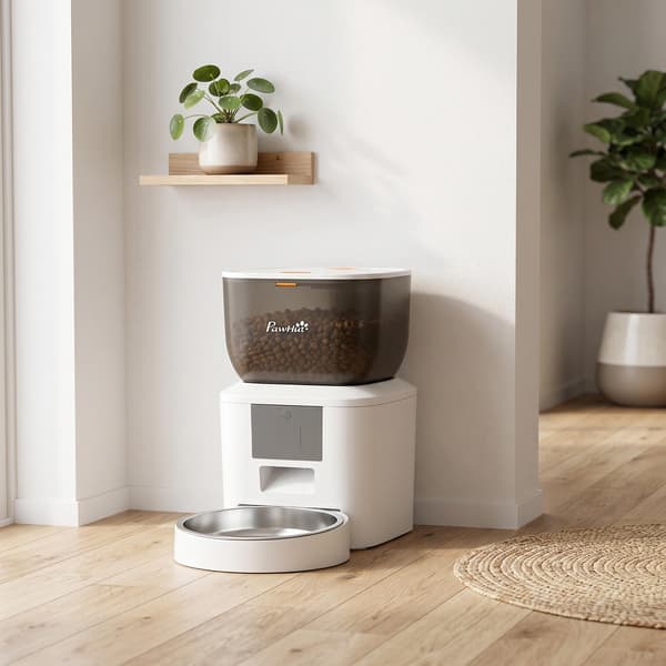 Automatisk kattefoderautomat, 4L, WiFi-appstyring, stemmestyring