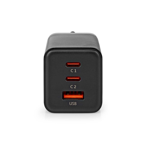 Väggladdare | 65 W | GaN | Snabbladdnings funktion | 3.0 / 3.25 A A | Antal utgångar: 3 | USB-A / 2x USB-C™ | Automatiskt val av Spänning