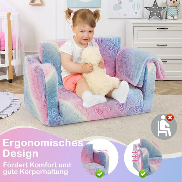 Bäddsoffa för småbarn med filt – Rainbow Design