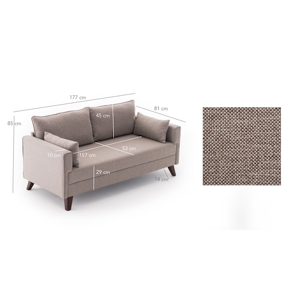 2-Sæder Sofa Bella Sofa Til 2 Pr - Creme