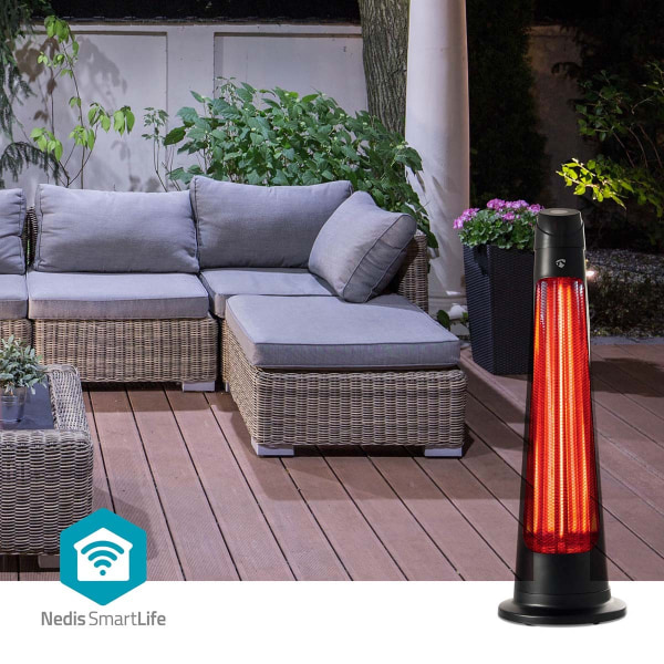 SmartLife Patio lämmitin | Wi-Fi | 1200 W | 2 Lämpöasetusta | Oskillaatio | Kaatumissuoja | IP24 | Musta