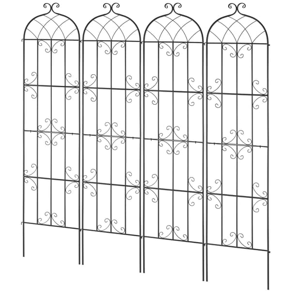 Trädgårdsspaljer för klätterväxter, metall, 4-pack 87 x 20 tum