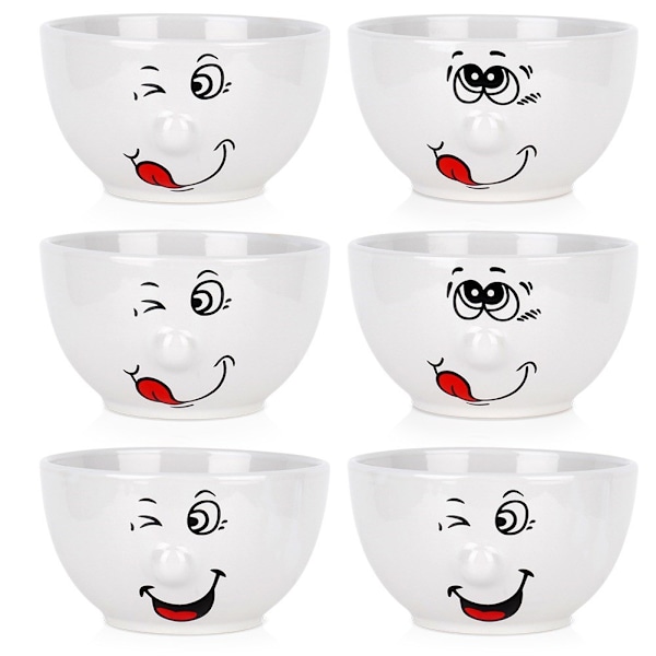 Keraamiset hymiökulhot 13,5 cm, 550 ml 6 kpl.