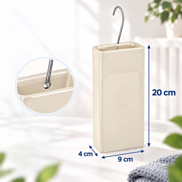 Keramisk luftfuktare med radiator, set om 4 med krokar, 400 ml, beige