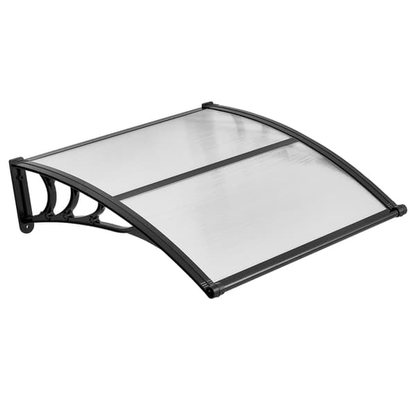 Markise til dør, klar polycarbonat, 91 x 101 cm