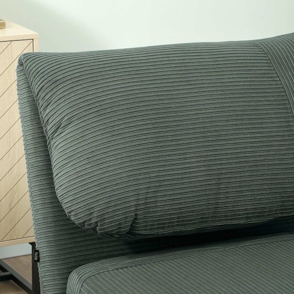 2-i-1 sovesofa, stoleseng, justerbar foldemadras, gæsteseng i fløjlsbukser, til soveværelse, stue, grøn, 82 x 89 x 83 cm