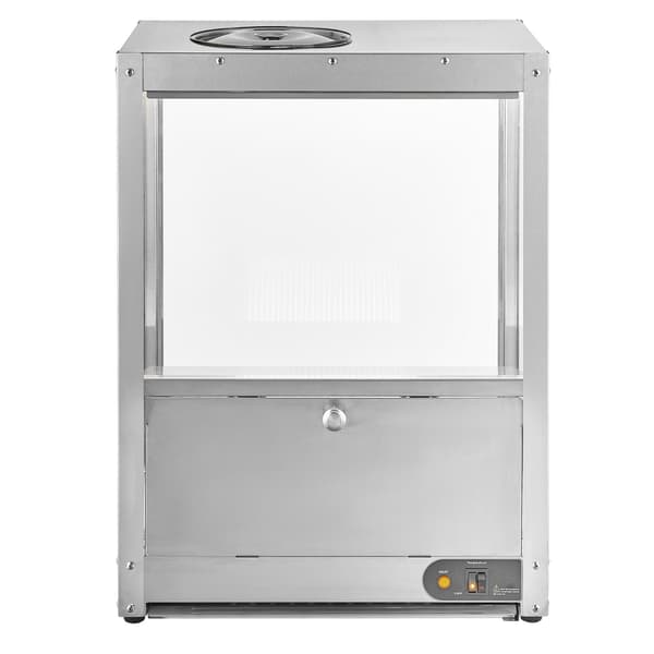 Kommerciel nachochipvarmer, 80 l, rustfrit stål; varmelampe