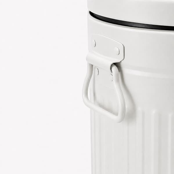 Vit retro pedalhink, 20 liters kapacitet, mjukstängande lock
