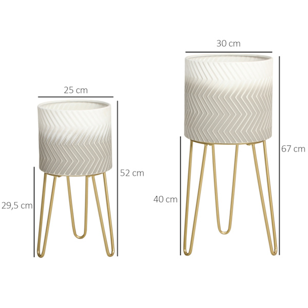 Kukkaruukut Setti 2 Plant Stand Planter Frame Olohuone Parveke Metalli