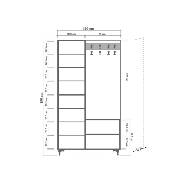 Hall Stand İnci-220